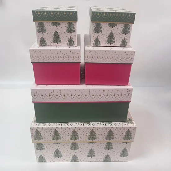 Custom Large Golden Foil Christmas Holiday Wedding Paper Gift Box Cosmetic Packing Storage Keepsake Boxes 